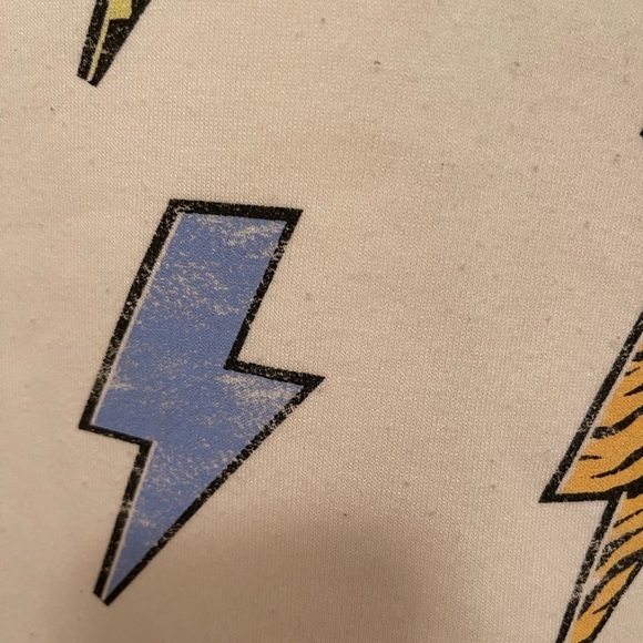 AC/DC Cropped Grayson Threads Crewneck Sweatshirt XL Rolled hem lightning bolts - Picture 8 of 8